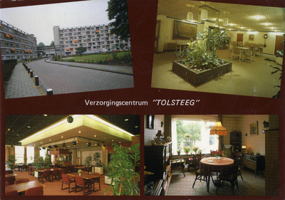 604851 Collage van vier afbeeldingen van het Woon- en zorgcentrum Tolsteeg (Saffierlaan 10) te Utrecht.
